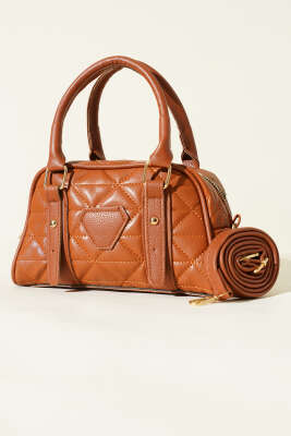 Kapitone Detay Fermuarlı Çanta Taba - GÜZEL ÇANTA