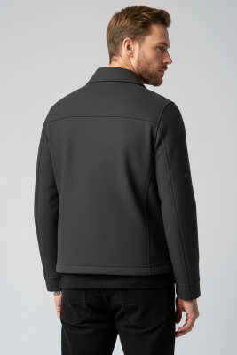 Kapitone Fermuarlı Kaşe Mont Antrasit - Günün Seçilenleri