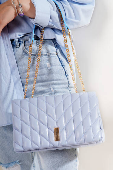 Kapitone Kalıp Omuz Çanta Bebe Mavi - Kol Çantası