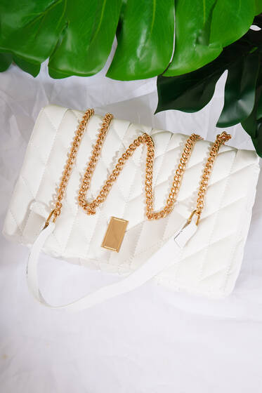 Kapitone Kalıp Omuz Çanta Ekru - Kol Çantası