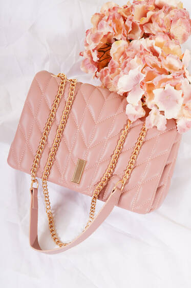 Kapitone Kalıp Omuz Çanta Gül Kurusu - Kol Çantası