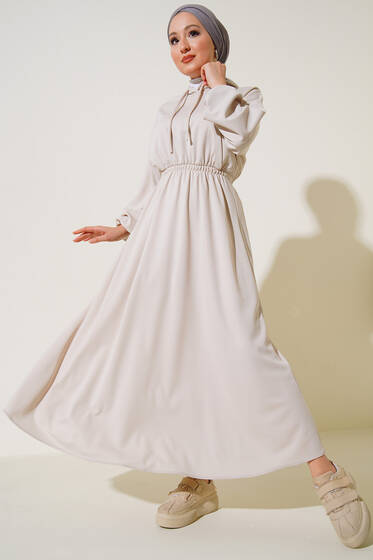 Kapşonlu Elbise Taş - Tesettür Elbise