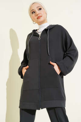 Kapüşonlu Cepli Loyşa İkili Takım Antrasit - İkili Takım