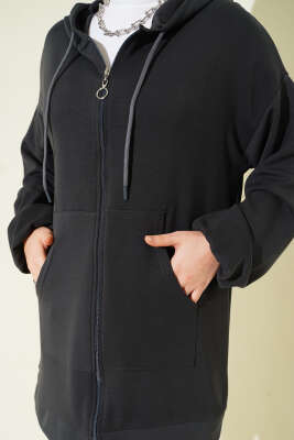 Kapüşonlu Cepli Loyşa İkili Takım Antrasit - İkili Takım