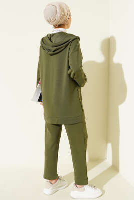 Kapüşonlu Cepli Loyşa İkili Takım Haki - İkili Takım
