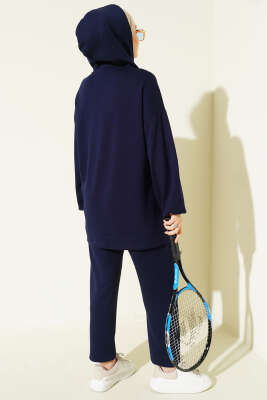 Kapüşonlu Cepli Loyşa İkili Takım Lacivert - İkili Takım