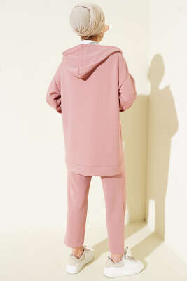 Kapüşonlu Cepli Loyşa İkili Takım Pudra - İkili Takım