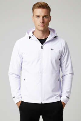 Kapüşonlu Cepli Mevsimlik Erkek Mont Beyaz - DYNAMO