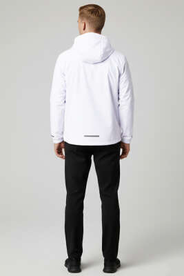 Kapüşonlu Cepli Mevsimlik Erkek Mont Beyaz - Erkek Mont
