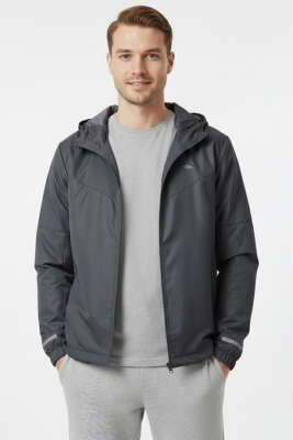 Kapüşonlu Cepli Mevsimlik Erkek Mont Füme - DYNAMO