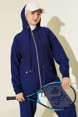 Kapüşonlu Çift Torba Cepli İkili Takım Lacivert - İkili Takım