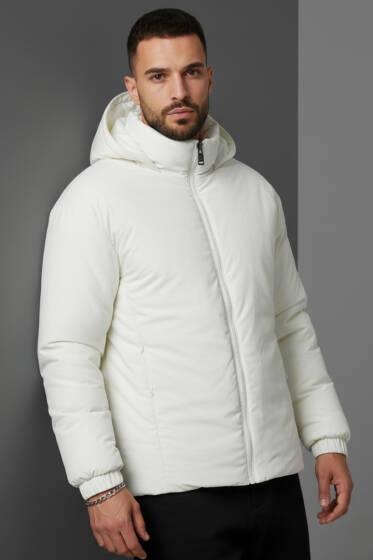 Kapüşonlu Erkek Şişme Mont Ekru - Günün Seçilenleri