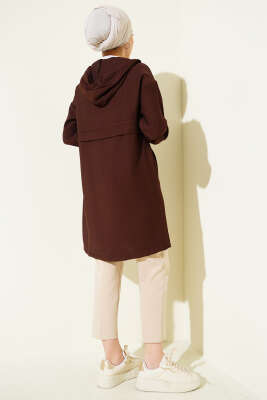 Kapüşonlu Fermuar Detaylı Araboy Kap Kahve - Dış Giyim&Mont