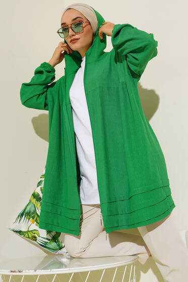 Kapüşonlu Fermuarlı Hırka Benetton - Hırka