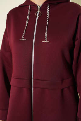 Kapüşonlu Fermuarlı Scuba İkili Takım Bordo - Scuba Ürünler