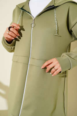 Kapüşonlu Fermuarlı Scuba İkili Takım Çağla Yeşili - Scuba Ürünler