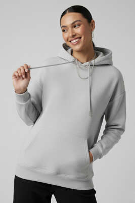 Kapüşonlu Kanguru Cepli Sweatshirt Melanj Gri 