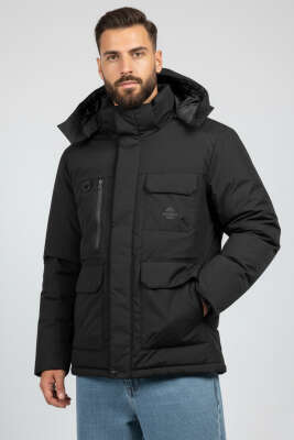 Kapüşonlu Kaz Tüyü Erkek Mont Siyah - DYNAMO