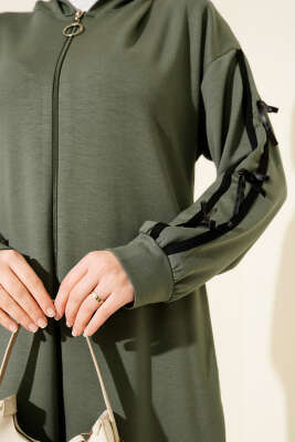 Kapüşonlu Kurdele Detaylı Loyşa İkili Takım Haki - İkili Takım