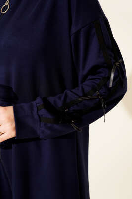 Kapüşonlu Kurdele Detaylı Loyşa İkili Takım Lacivert - İkili Takım