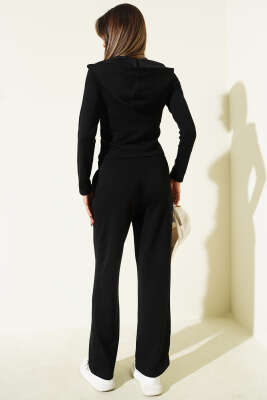 Kapüşonlu Loyşa İkili Takım Siyah - Kadın Giyim Modelleri