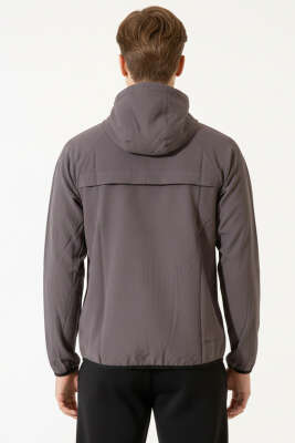 Kapüşonlu Micro Erkek Eşofman Üst Haki - Erkek Hırka