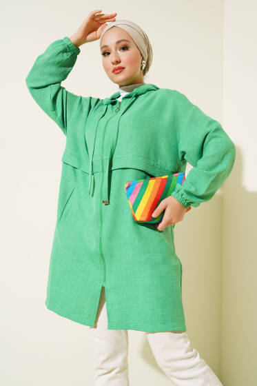 Kapüşonlu Önü Fermuarlı Hırka Benetton - Hırka