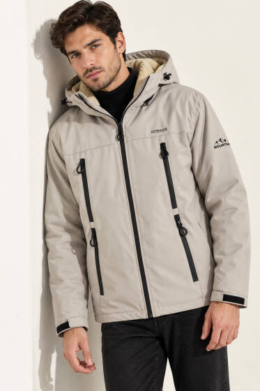 Kapuşonlu Outdoor Mont Taş - Erkek Mont