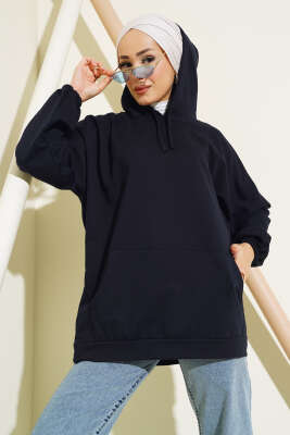 Kapüşonlu Oversize Sweat Lacivert - 100-300 TL Ürünler