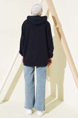 Kapüşonlu Oversize Sweat Lacivert - 100-300 TL Ürünler