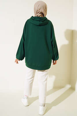 Kapüşonlu Oversize Sweat Zümrüt - 100-300 TL Ürünler