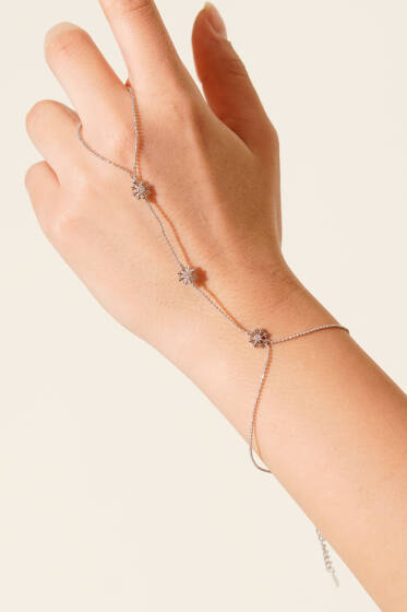 Kar Tanesi Taşlı Şahmeran Bileklik Gümüş - Bileklik