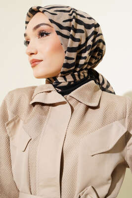 Karamel Serisi Flamu Cotton Eşarp Zebra 
