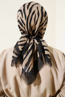 Karamel Serisi Flamu Cotton Eşarp Zebra - Başörtüsü