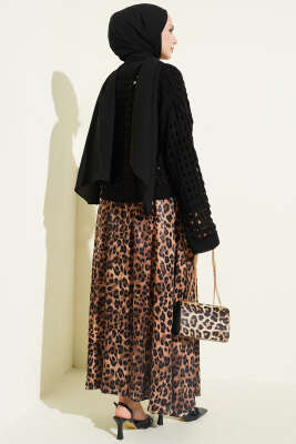 Kare Ajurlu Triko Kazak Siyah - Yılın Fırsatı