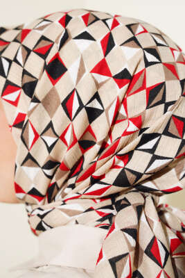 Kare Desen Mio Eşarp Bordo - Başörtüsü