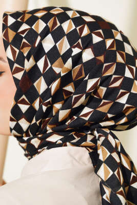 Kare Desen Mio Eşarp Siyah - Başörtüsü