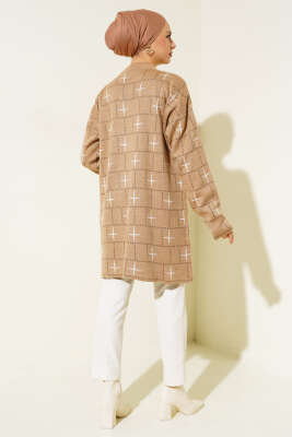 Kare Desen Triko Tunik Bisküvi - Triko Tunik