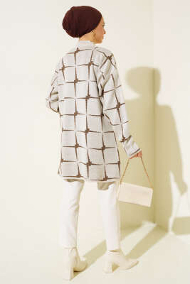 Kare Desen Triko Tunik Taş - Triko Tunik