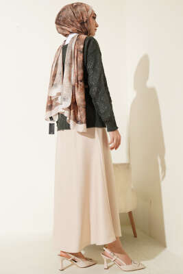 Kare Desenli Ajurlu Triko Kazak Nefti - Yılın Fırsatı