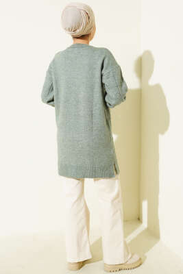Kare Desenli Yumoş Triko Tunik Mint - Tunik