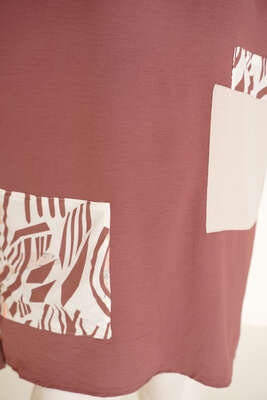 Kare Garnili Tunik Gül Kurusu - Tunik