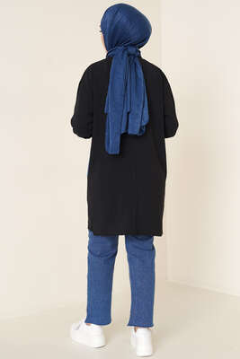 Kare Garnili Tunik Siyah - Tunik