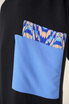 Kare Garnili Tunik Siyah - Tunik