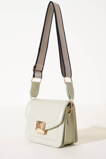 Kare Gold Detaylı Kol Çantası Çağla Yeşili - Kol Çantası