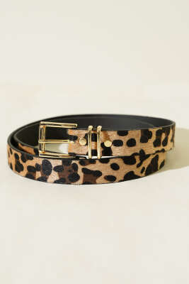 Kare İnce Tokalı Kemer Leopar - DESREE KEMER