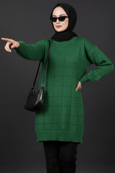 Kare Kabartmalı Yumoş Triko Tunik Benetton - Tunik