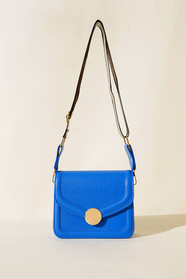 Kare Kol Çantası Saks - Kol Çantası