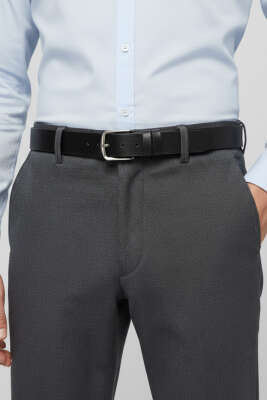 Kare Metal Tokalı Erkek Kemer Siyah - Deri Kemer