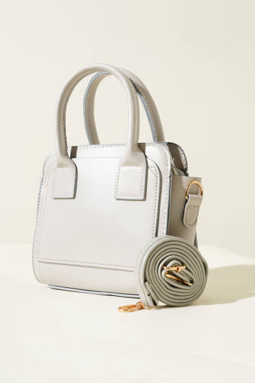 Kare Model Çanta Gri - Kol Çantası